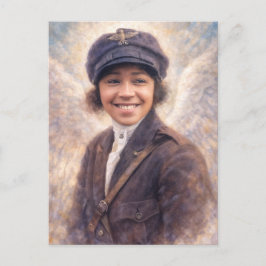 Cartão Postal Pintura do Retrato de Bessie Coleman - Estilo Ange