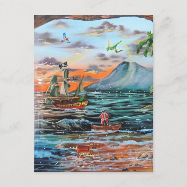 Cartão Postal Pintura do Tinker Bell de Peter Pan Hook (Frente)