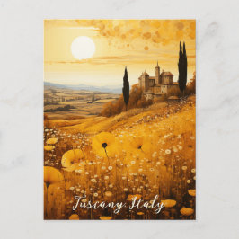 Cartão Postal Pintura do Vale da Flor da Toscana | Itália Viagem