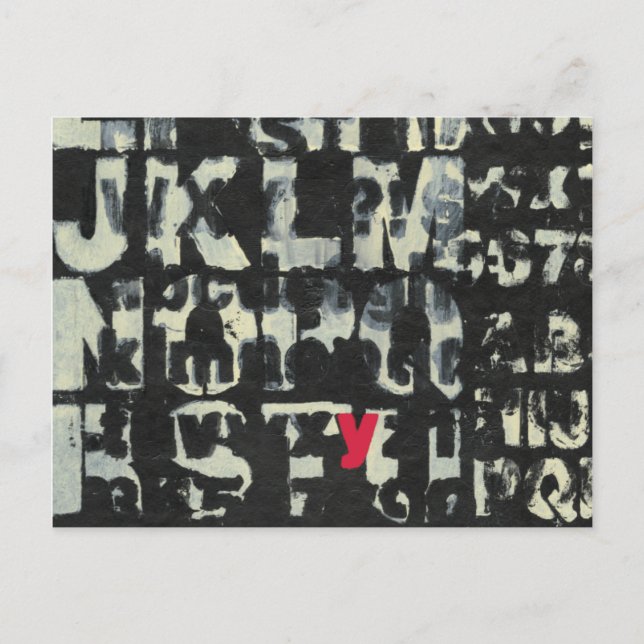 Cartão Postal Pintura em alfabeto por Norman Wyatt (Frente)