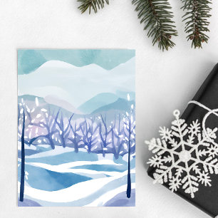 Cartão Postal Pintura em Aquarela Azul Nevada do País das Maravi