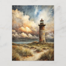 Pintura em Aquarela da Costa do Farol à Beira-Mar