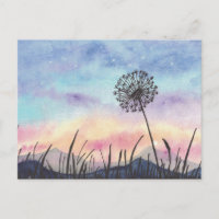 Pintura em Aquarela Dandelion