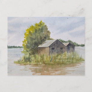 Cartão Postal Pintura em aquarela de paisagem