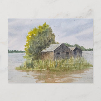 Cartão Postal Pintura em aquarela de paisagem