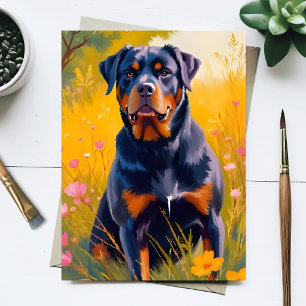 Cartão Postal Pintura em Aquarela de Retrato de Animal de Estima