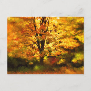 Cartão Postal Pintura em árvore de outono brilhante
