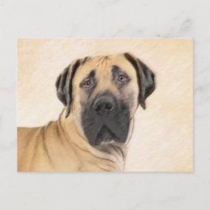 Cartão Postal Pintura em Boerboel - Arte Cachorra Original