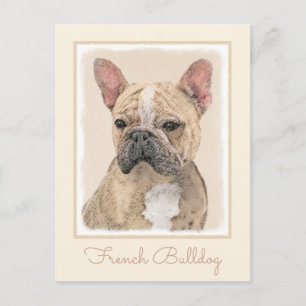 Cartão Postal Pintura em Bulldog Francês (Sable) - Pintura Orig