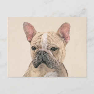 Cartão Postal Pintura em Bulldog Francês (Sable) - Pintura Origi