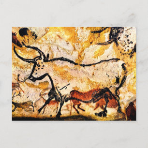 Cartão Postal Pintura em Caverna Lascaux do Cartão-postal Bull
