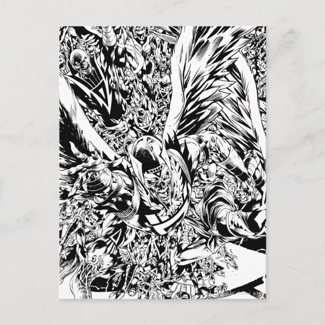 Cartão Postal Pintura em grupo noturno mais negras - preto e bra (Frente)