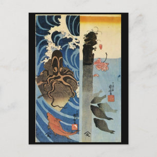 Cartão Postal Pintura em japonês c. década de 1800