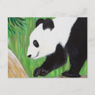 Cartão Postal Pintura em Panda Feliz