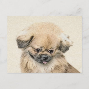 Cartão Postal Pintura em Pekingese - Arte Cachorra Original