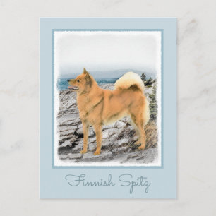 Cartão Postal Pintura em Seashore - Arte Canina
