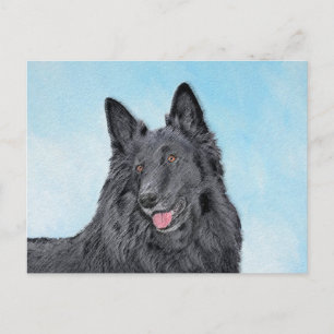 Cartão Postal Pintura em Sheepdog Belga - Arte em Cachorro Origi