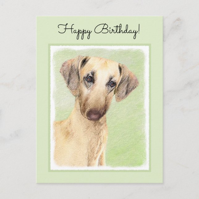 Cartão Postal Pintura em Sloughis - Arte Cachorra Original (Frente)