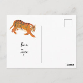 Cartão Postal Pintura em Tigre com proa da selva