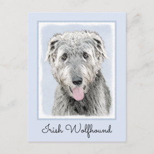 Cartão Postal Pintura em Wolfhound Irlandês - Arte em Cachorro