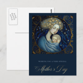 Cartão Postal Pintura Feliz de Dia de as mães e Criança