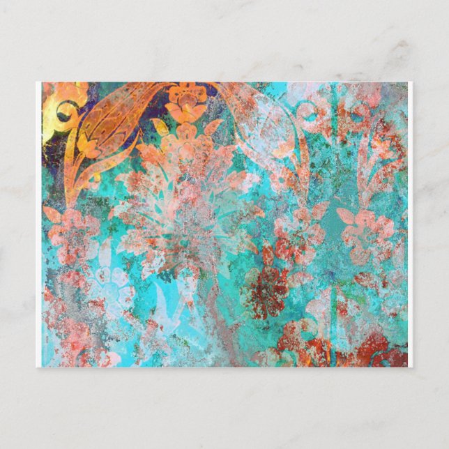 Cartão Postal Pintura Floral (Frente)