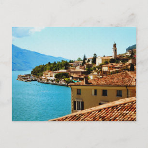 Cartão Postal Pintura fotográfica em Limone Sul Garda Lake Gard