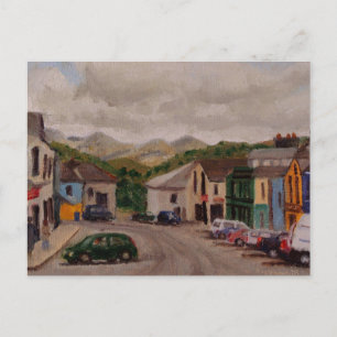 Cartão Postal Pintura Impressionista de Paiscape Cityscape na Ir