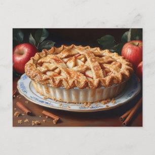 Cartão Postal Pintura Inspirada na Pie Vintage da Apple