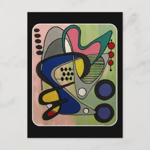 Cartão Postal Pintura 'Mid-Cent Mod Abst, Astro Picnic' em um