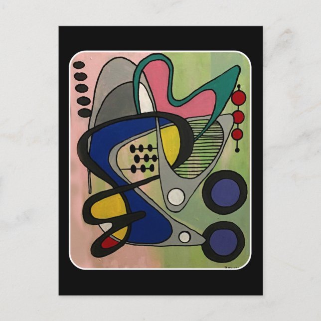 Cartão Postal Pintura 'Mid-Cent Mod Abst, Astro Picnic' em um (Frente)