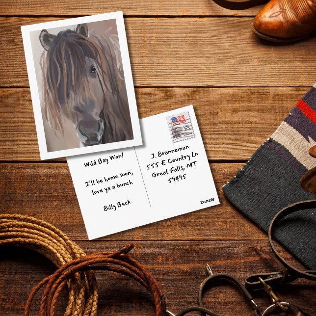 Cartão Postal Pintura Moderna de Cavalo (Criador carregado)