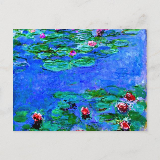 Cartão Postal Pintura monet: Lírios de água (Frente)
