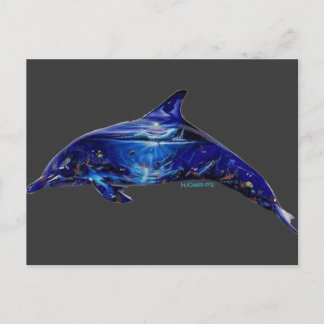 Cartão Postal Pintura mural no golfinho