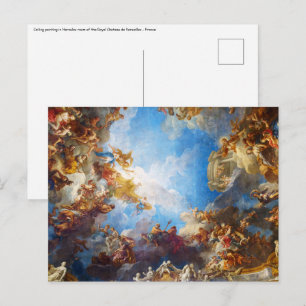 Cartão Postal Pintura no teto de Hércules em Chateau de Versail