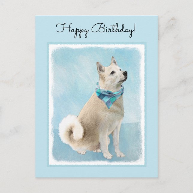 Cartão Postal Pintura Norueguesa de Buhund - Arte Cachorra Origi (Frente)