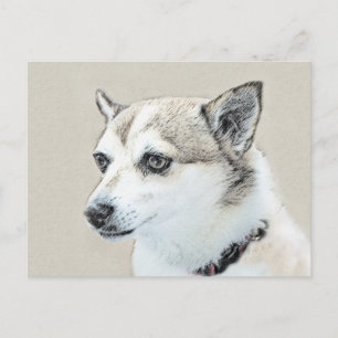 Cartão Postal Pintura Norueguesa De Lundehund - Arte Original De