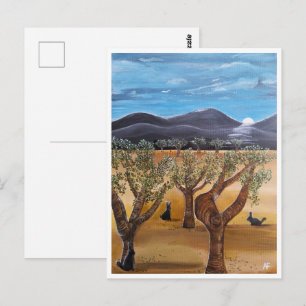 Cartão Postal Pintura Olivar de Noche por Alfred Fox