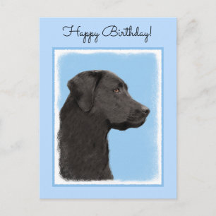Cartão Postal Pintura Original de Cachorro Labrador Retriever Pr
