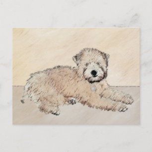 Cartão Postal Pintura Original de Soft Coated Wheaten Terrier Ar