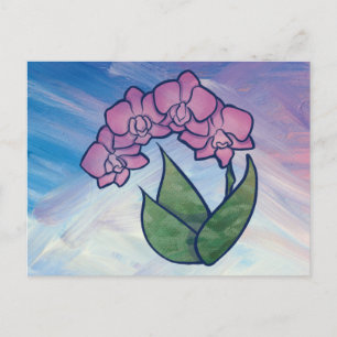 Cartão Postal Pintura Orquídea