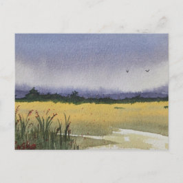 Cartão Postal Pintura Paisagem Aquarela