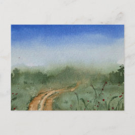 Cartão Postal Pintura paisagística em aquarela
