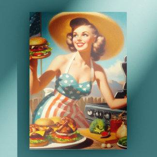 Cartão Postal Pintura para cima do CHURRASCO cúmulo