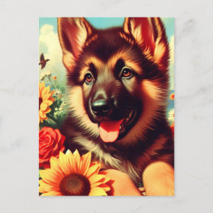 Cartão Postal Pintura para pinos de German shepherd cômodo