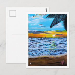 Cartão Postal Pintura Perseguindo o Pôr do Sol por Alfred Fox