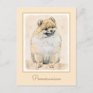 Cartão Postal Pintura Pomeraniana (Laranja) - Arte Canina Origin
