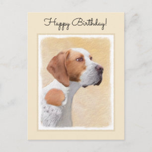 Cartão Postal Pintura Ponteiro - Arte Cachorra Original