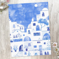 Pintura por Aquarela da Grécia Santorini