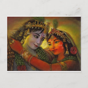 CARTÃO POSTAL PINTURA RADHA KRISHNA CLASSIC